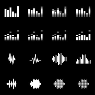 Vektör beyaz müzik soundwave Icon set