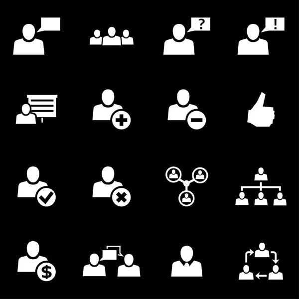 Vector white office people icon set — Stock Vector