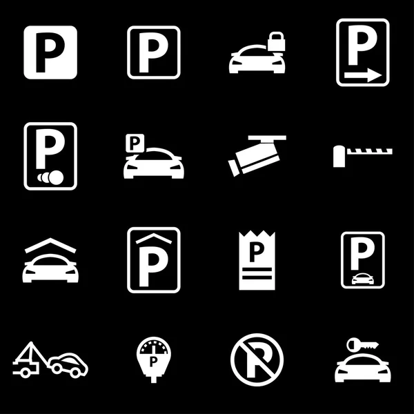 Vektör Beyaz Park Icon set — Stok Vektör