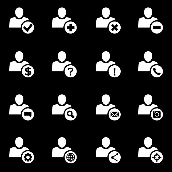 Vector white people search icon set — Stock Vector