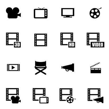 vektör siyah film Icon set