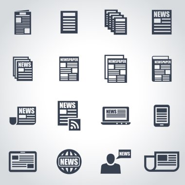 Vektör siyah gazete Icon set