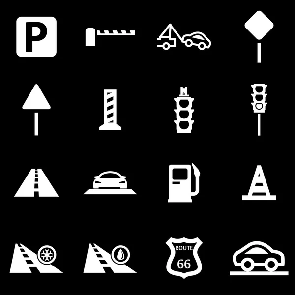 Vektör beyaz yol Icon set — Stok Vektör