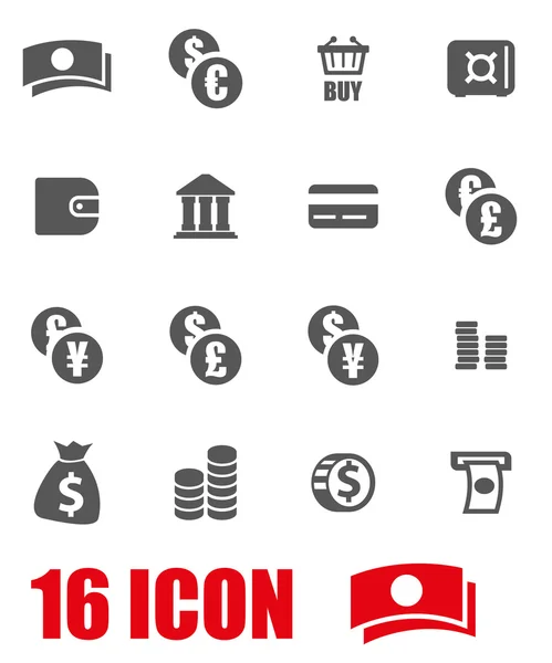 Vector šedou peníze icon set — Stockový vektor