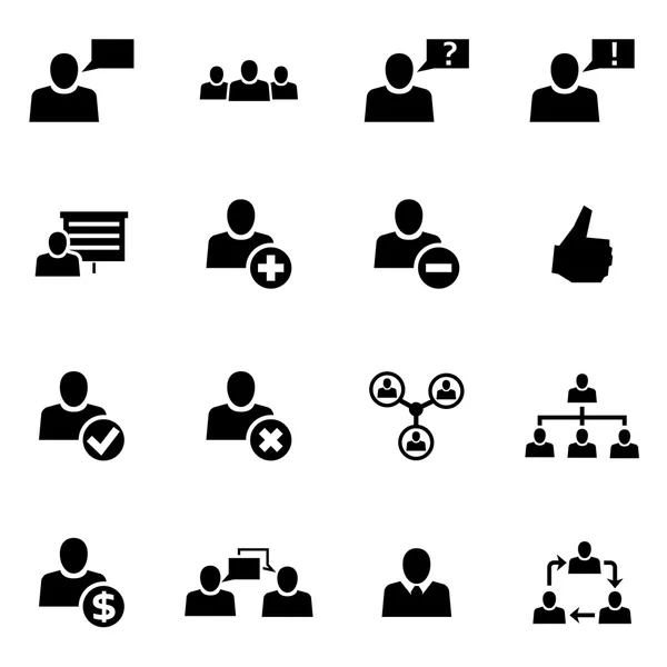 Vector black office people icon set — Stock Vector