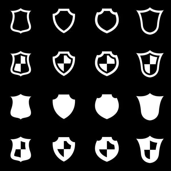 Set di icone dello scudo bianco vettoriale — Vettoriale Stock