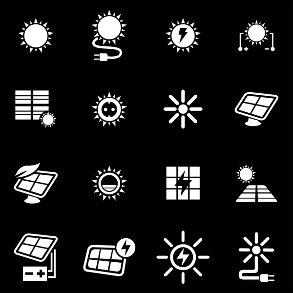 Vector white solar energy icon set — Stock Vector