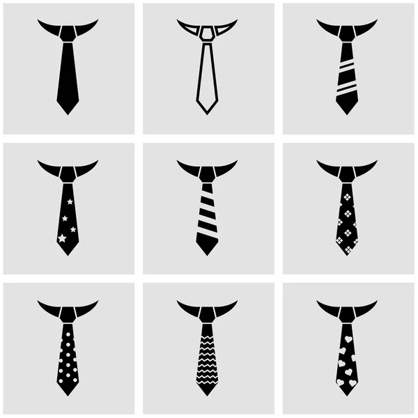 Ensemble d'icône de cravate noire vectorielle — Image vectorielle