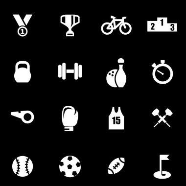 Vektör beyaz spor Icon set