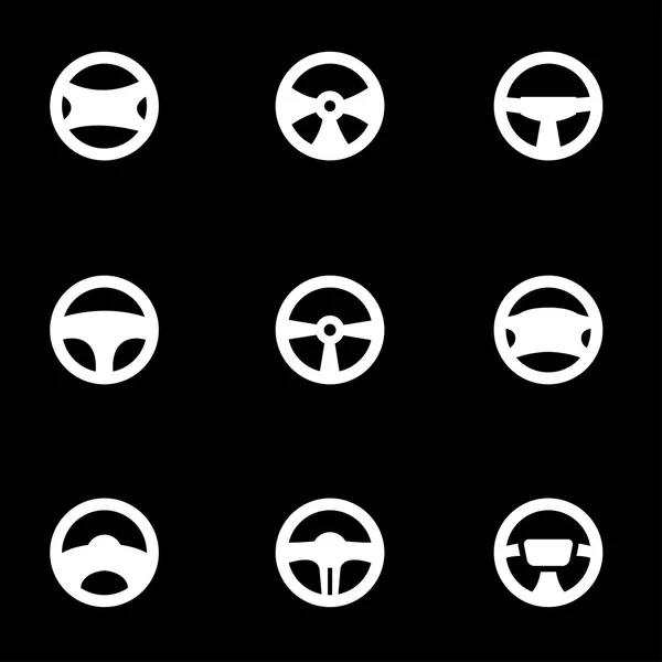 Vektor weiße Lenkräder Icon Set — Stockvektor