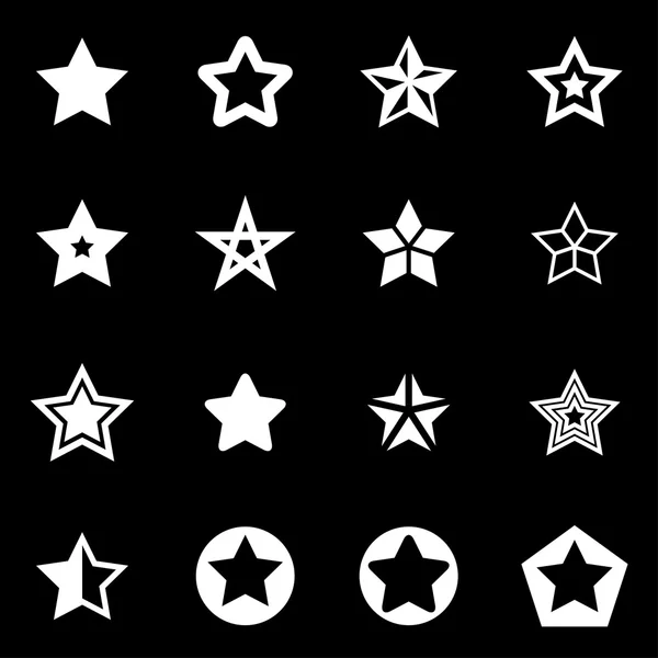 Vector witte sterren pictogrammenset — Stockvector
