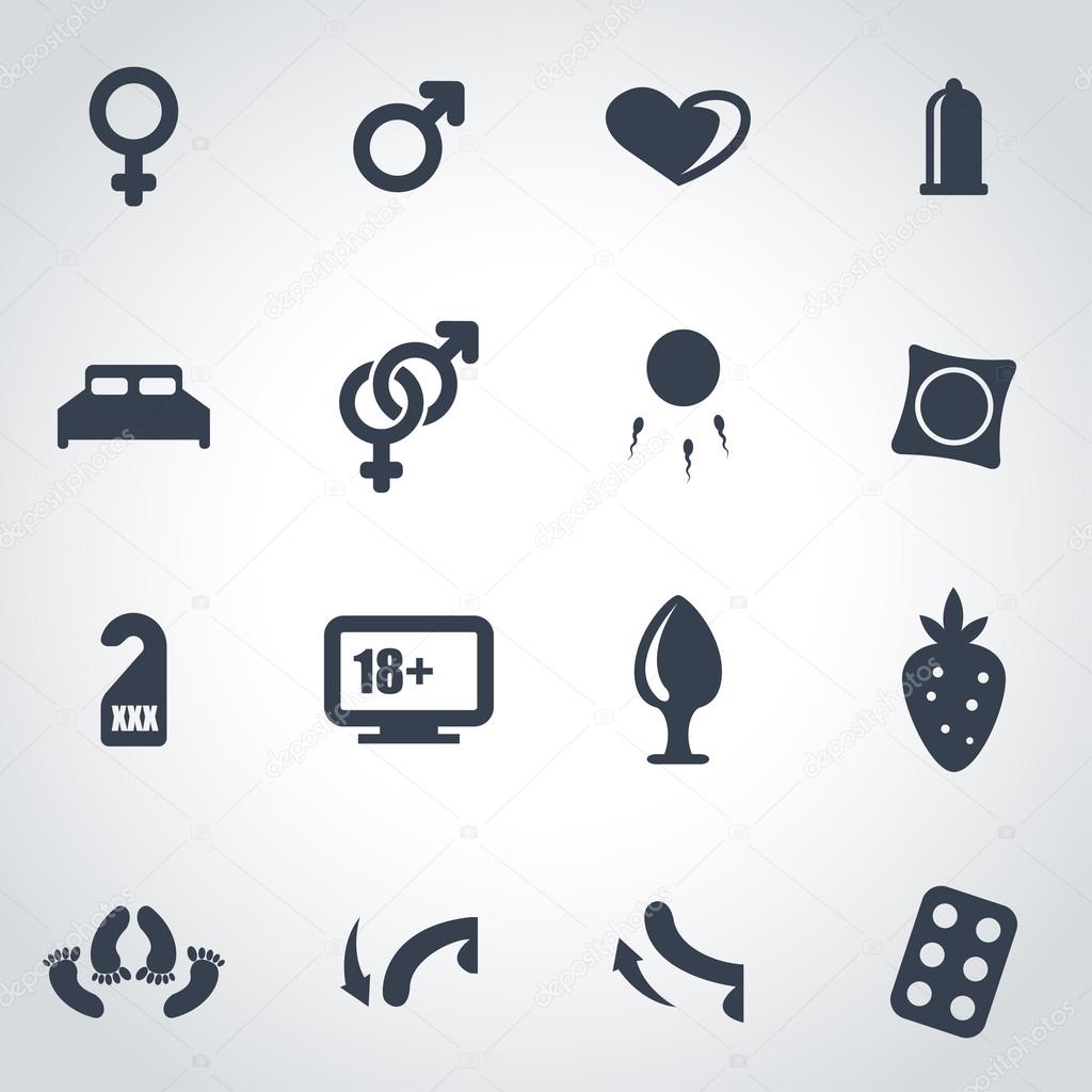 Vector black sex icon set