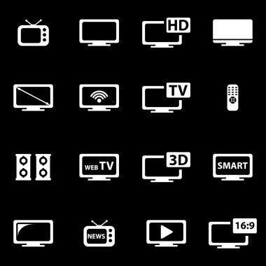 Vektör beyaz tv Icon set