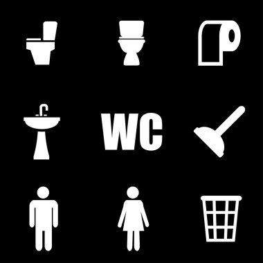 Vektör beyaz tuvalet Icon set