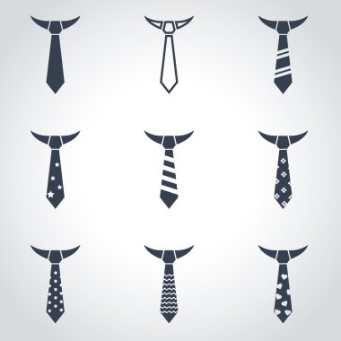 Vektör siyah kravat Icon set