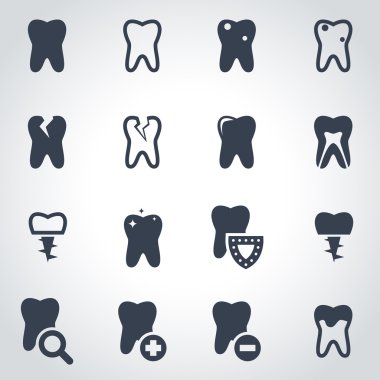 Vektör siyah dişler Icon set