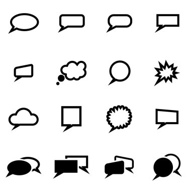 Vektör siyah konuşma kabarcıklar Icon set