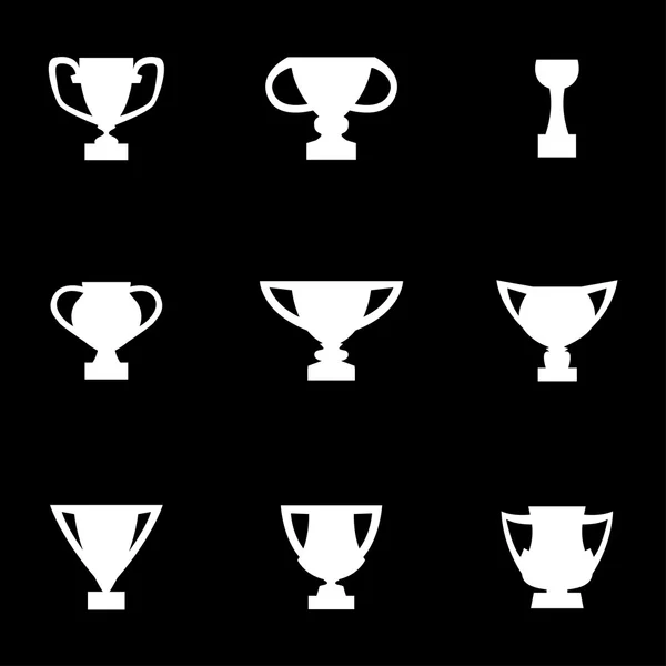 Conjunto de ícones do troféu branco vetorial — Vetor de Stock