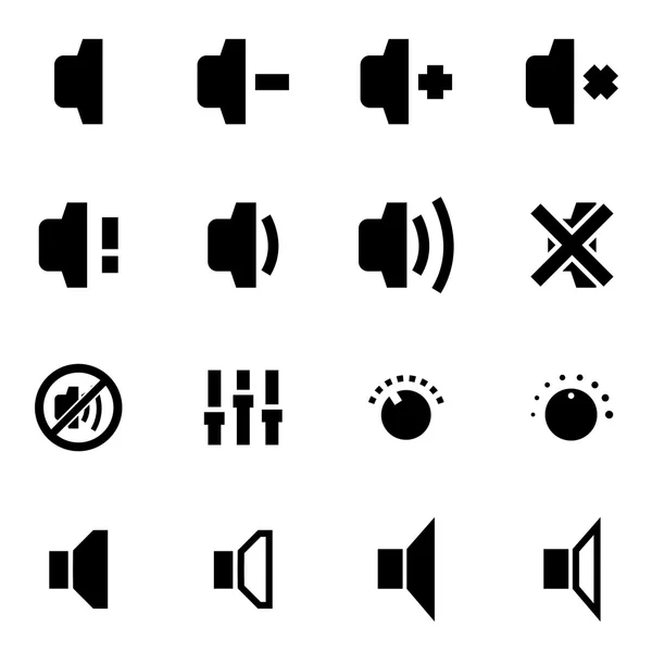 Conjunto de iconos de altavoz negro vector — Archivo Imágenes Vectoriales