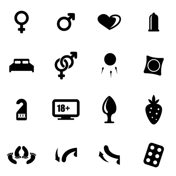 Vector black sex icon set — Stock Vector