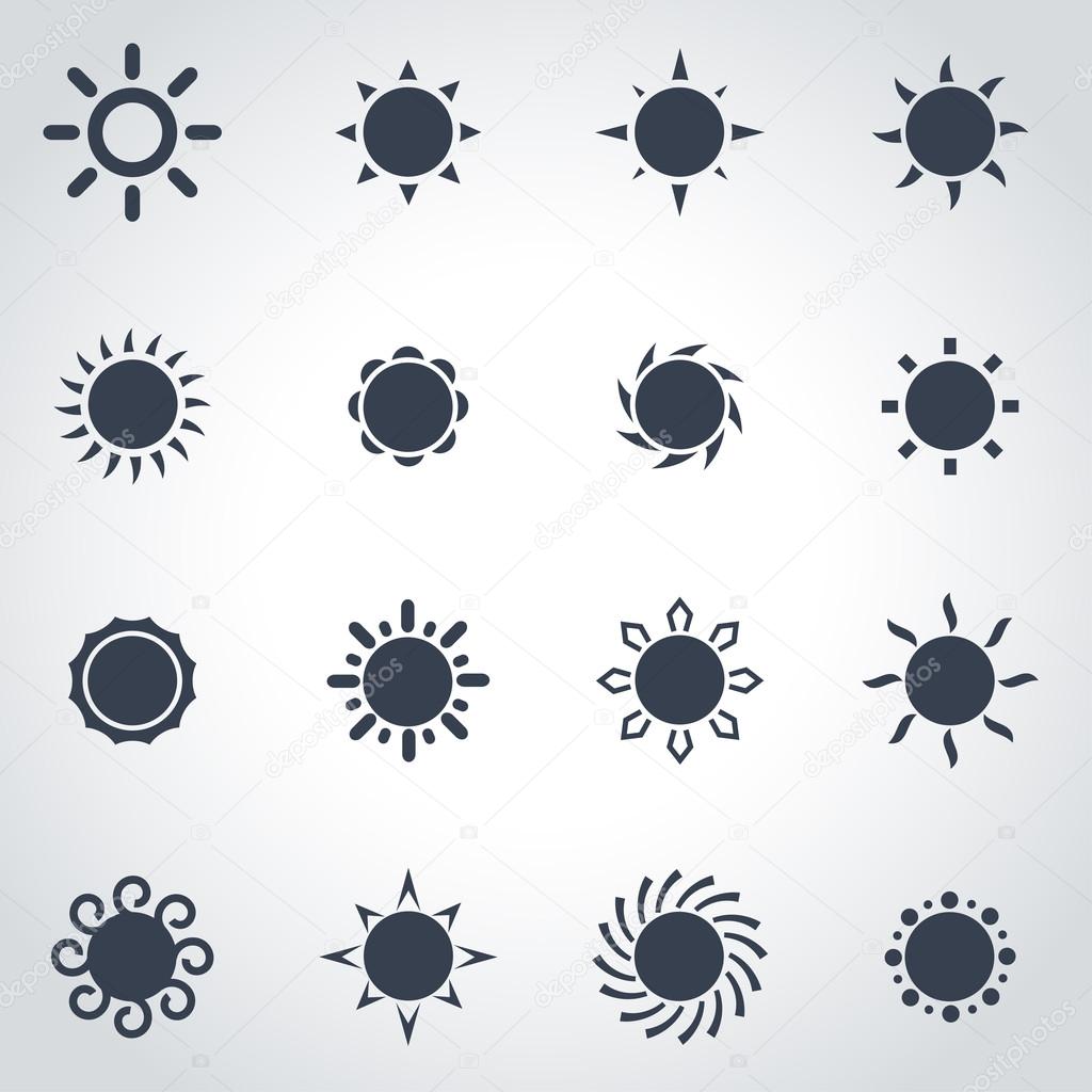 ベクトル黒太陽アイコンを設定 ストックベクター C Skarin1