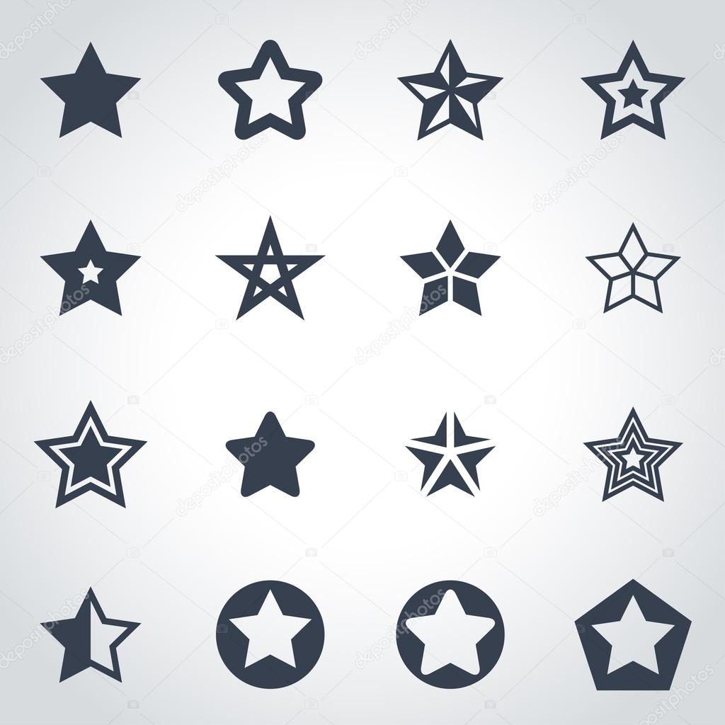 Vector black stars icon set