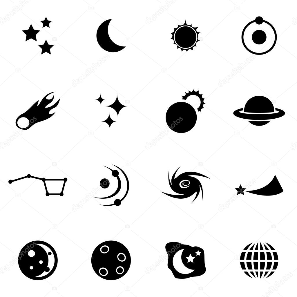 Vector black space icon set