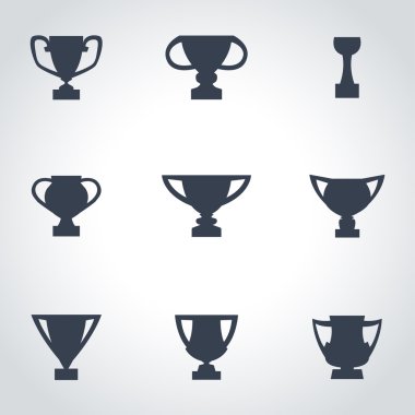 Vektör siyah kupa Icon set