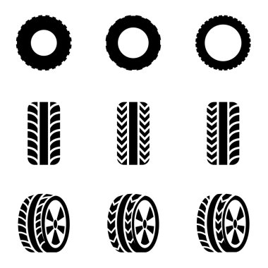 vektör siyah lastik Icon set