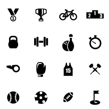 Vektör siyah spor Icon set