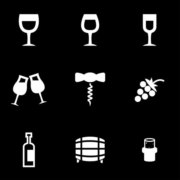 Ensemble d'icônes vectorielles vin blanc — Image vectorielle
