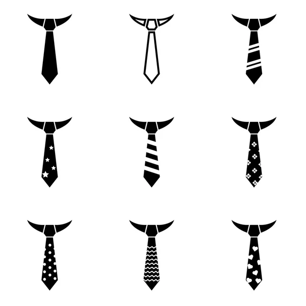 Vektör siyah kravat Icon set — Stok Vektör