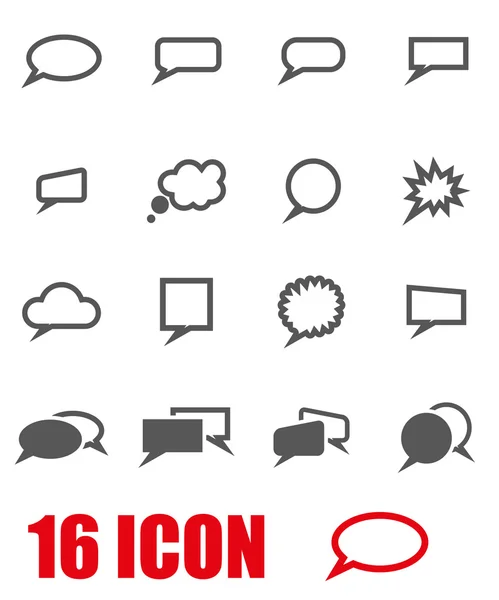 Vektor-graue Sprechblasen-Icon-Set — Stockvektor