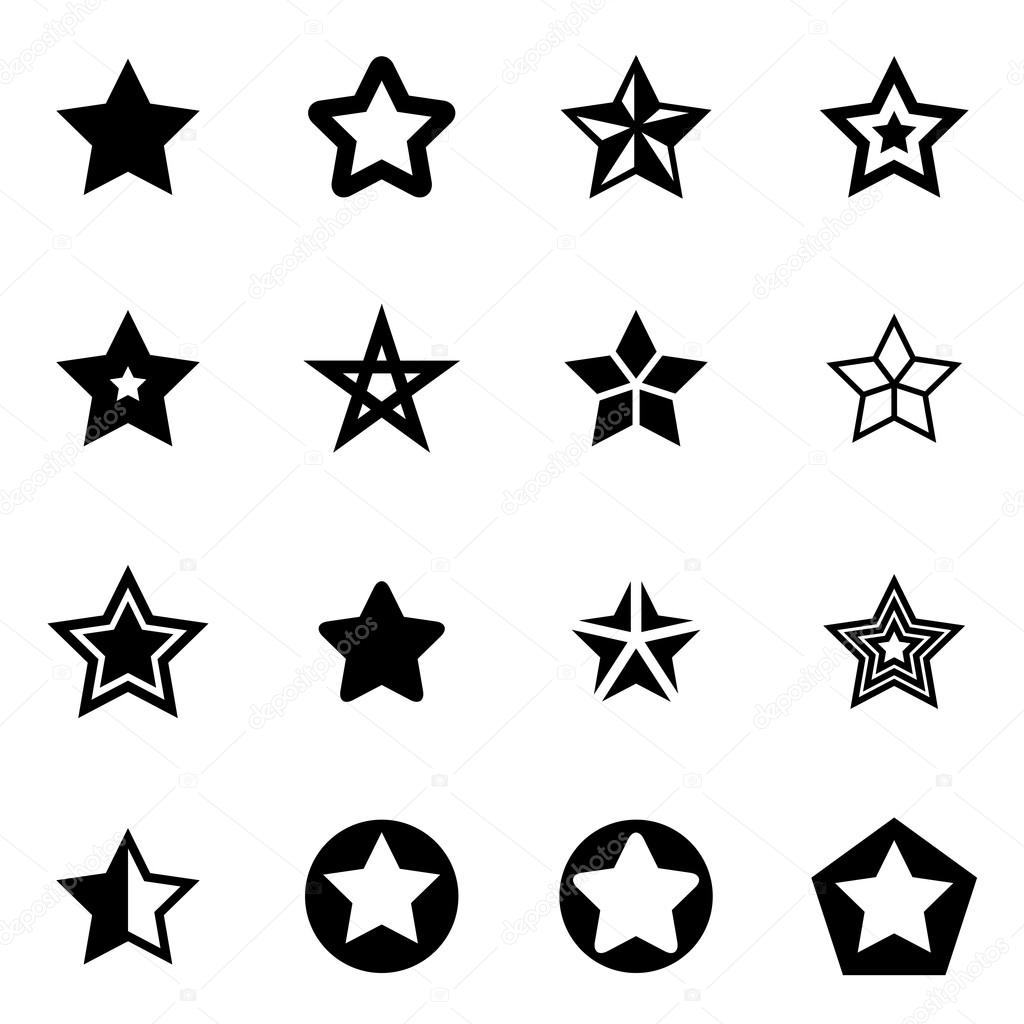 Vector black stars icon set