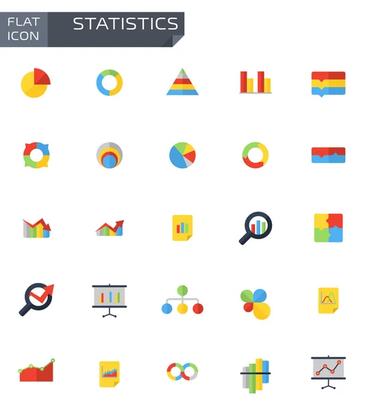 Vector flat statistics icons set — 스톡 벡터