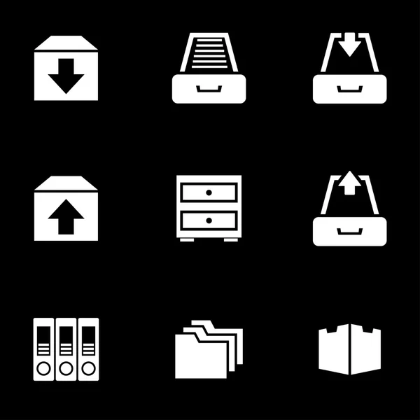 Vector white archive icon set — Stock Vector