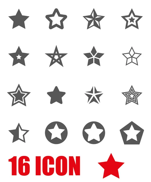 Vector grey stars icon set — Stock Vector