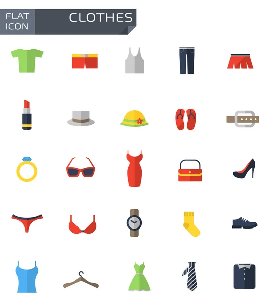Vector platte kleren icons set Stockillustratie