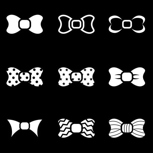 Vector white bow ties icon set — Stockový vektor