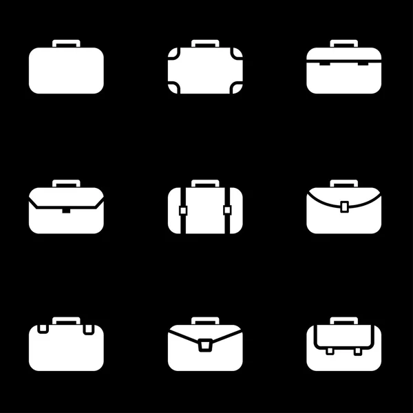 Vector white briefcase icon set — ストックベクタ