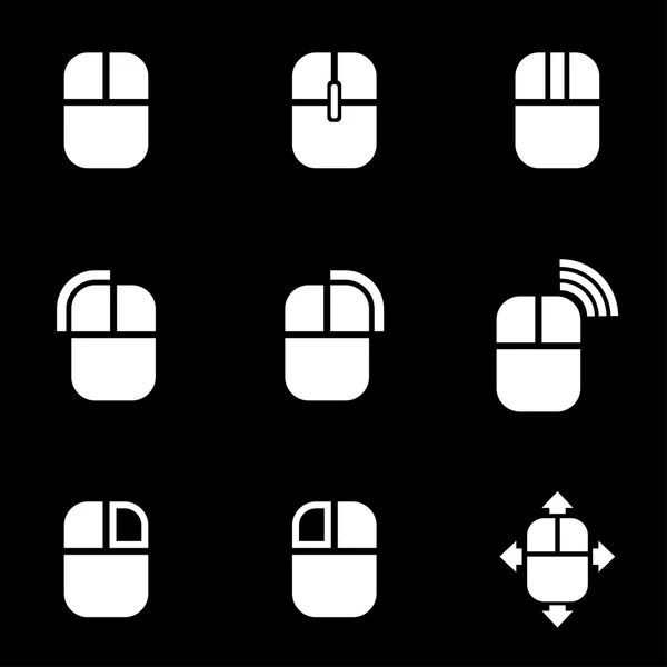 Vector white computer mouse icon set — Stok Vektör