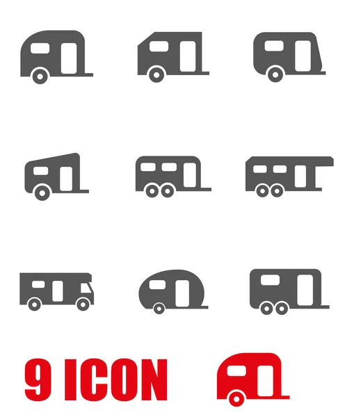 Vector grey trailer icon set — Stockvector