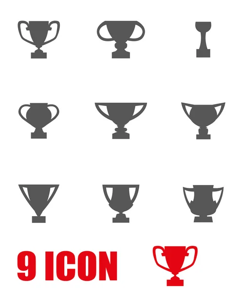 Conjunto de iconos de trofeo gris vector — Vector de stock
