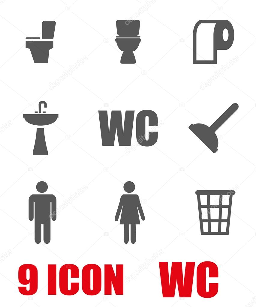 Vector grey toilet icon set