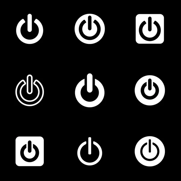 Ensemble d'icône d'arrêt blanc vectoriel — Image vectorielle