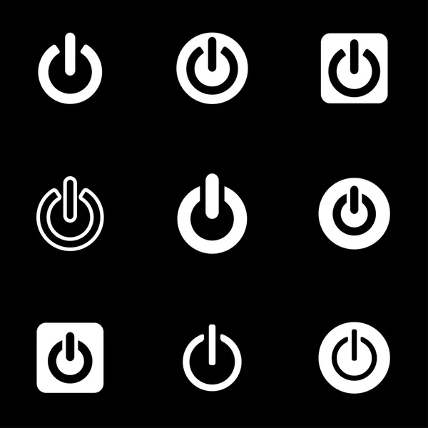 Vector white shut down icon set — Stockvector