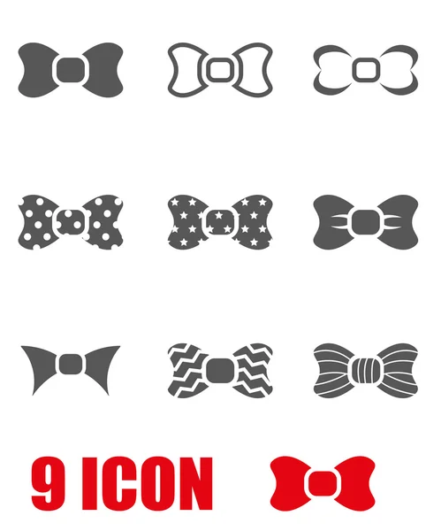 Vector grey bow ties icon set — Stockvector