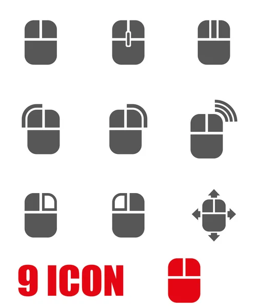 Ensemble d'icônes souris d'ordinateur gris vectoriel — Image vectorielle