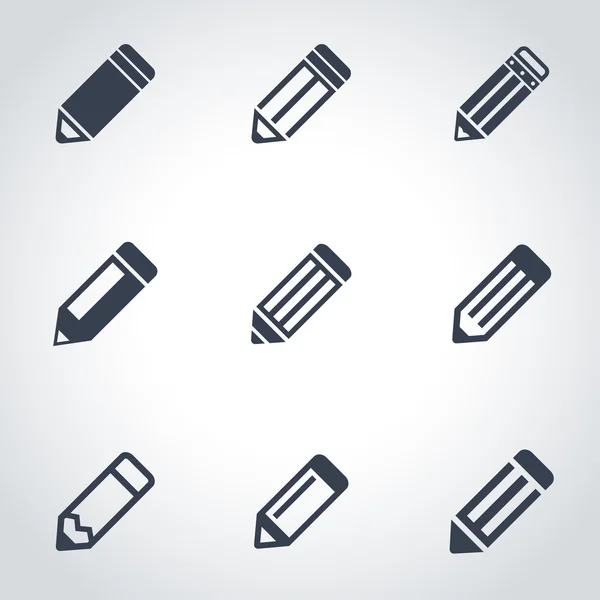 Conjunto de ícone de lápis preto vetorial — Vetor de Stock