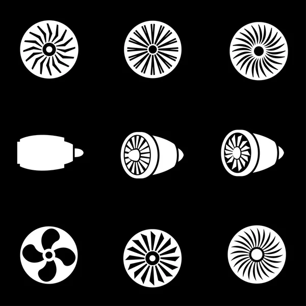 Conjunto de iconos de turbinas blancas vectoriales — Archivo Imágenes Vectoriales